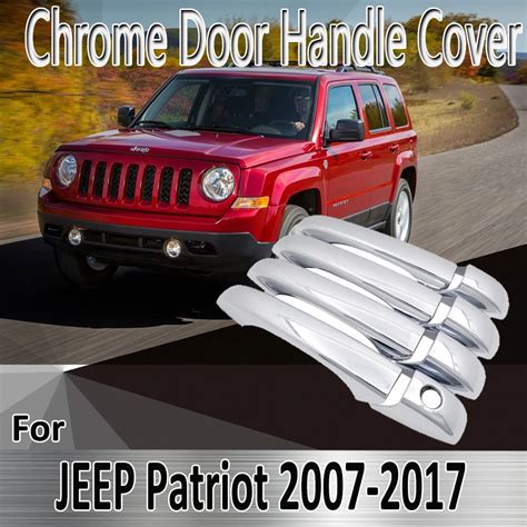 Pegatinas de decoración cromadas para manija de puerta de JEEP Patriot