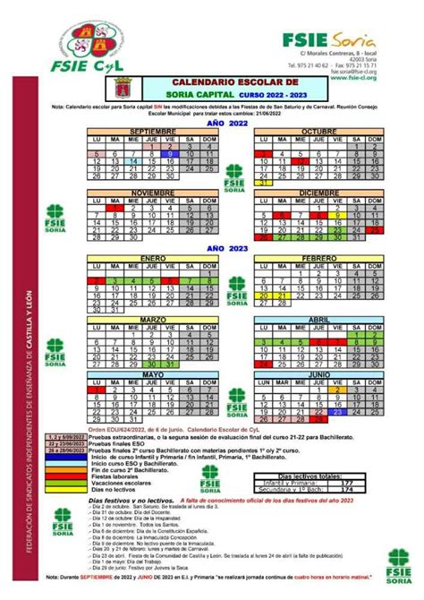 Modificación del calendario escolar 22 23