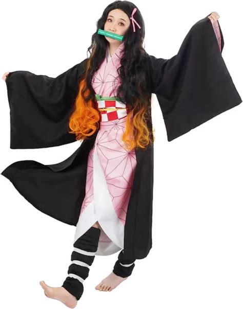 DEMON SLAYER KAMADO Nezuko Kostüm Kimetsu keine Yaiba Party Cosplay