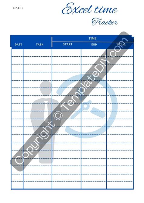 Excel Time Tracking Template Blank Printable PDF, Word