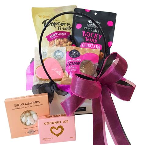 Sugar Babe Pink Themed Gift Basket Free Flower Delivery Auckland