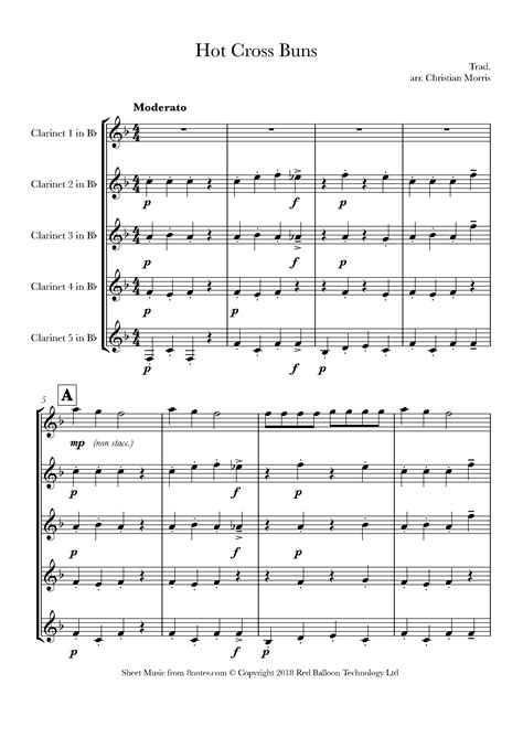 Hot Cross Buns Clarinet Sheet Music With Letters At Teresa Hutton Blog