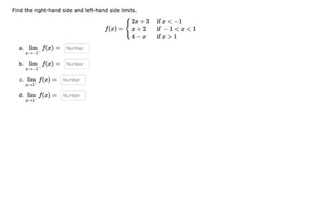 Solved Find the right-hand side and left-hand side limits. | Chegg.com