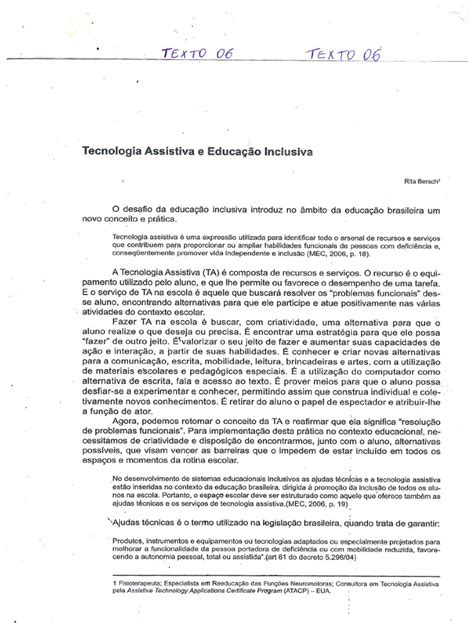 Tecnologia Assistiva E Educação Inclusiva Pdf