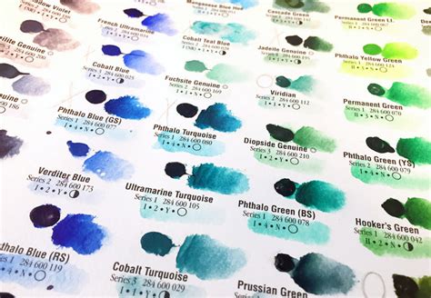 Daniel Smith Watercolors My Top 10 Colors Free Swatch Sheet