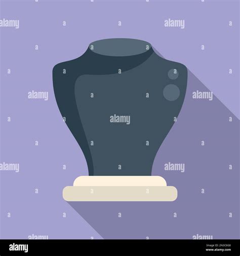 Fashion Bust Icon Flat Vector Necklace Display Luxury Design Stock