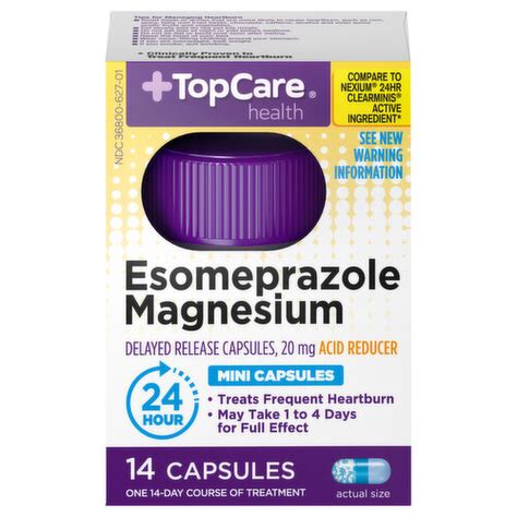 Topcare Esomeprazole Magnesium 20 Mg Capsules Mini Super 1 Foods