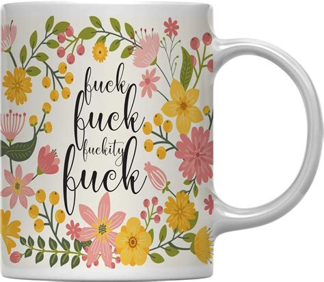 Amazon Andaz Press Oz Floral Flowers With Funny Rude Quote Coffee Mug Gift Fuck Fuck