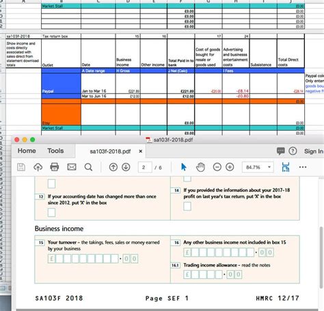 Easy To Use Uk Self Assessment Spreadsheet Excel For Pc Office