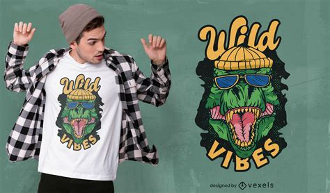 Descarga Vector De Diseño De Camiseta Wild Vibes Urban T rex