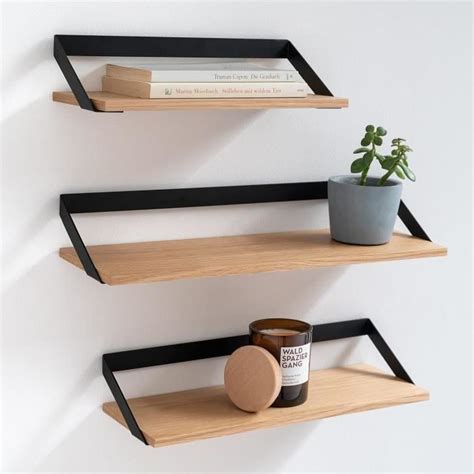 Etagère d angle en Bois Lot de 3 Étagères Murales Flottantes de