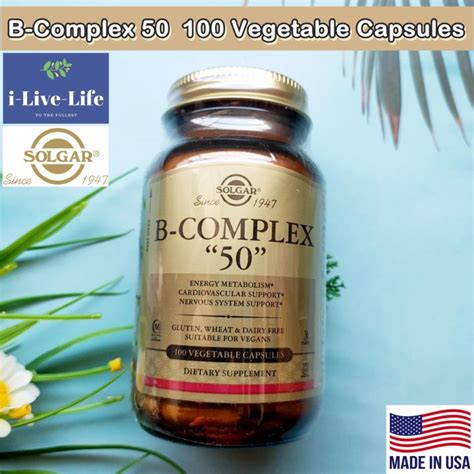 วิตามินบีรวม B Complex 50 100 Vegetable Capsules Solgar วิตามินบีคอมเพล็กซ์ Th