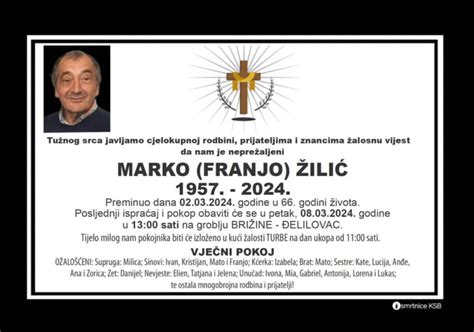 Marko Franjo Ili Osmrtnice Ksb