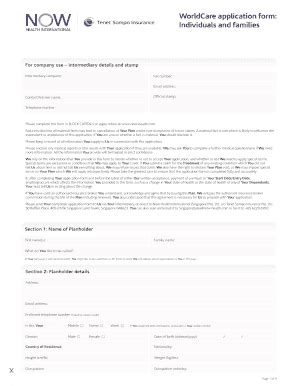 Fillable Online Bapplicationb Form Now Health International Fax Email