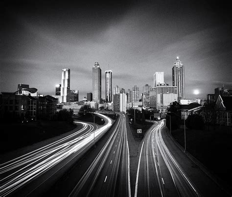 Black and white image of Atlanta skyline Photograph by Nickolay ...