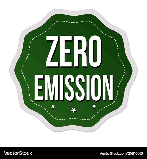 Zero Emission Label Or Sticker Royalty Free Vector Image