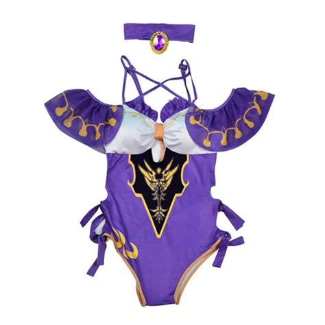 Lisa Genshin Impact Swimsuit Anime Cosplay Bikini Set Etsy Uk