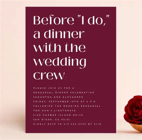 Fun Rehearsal Dinner Invitation Ideas Unique Wording Examples