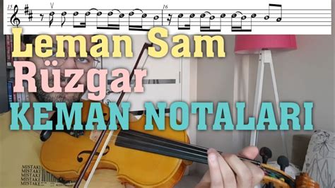 Leman Sam RÜzgar Keman İle Nasıl Çalınır Keman Notalari Youtube