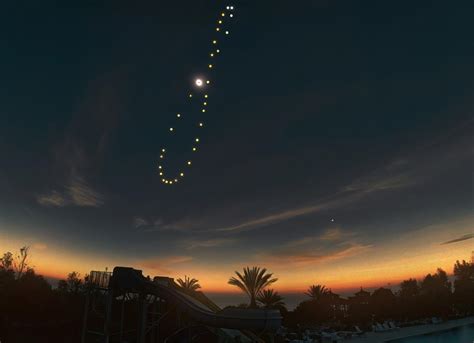 This is an analemma, i.e., a composite diagram of the Sun photographed from the same spot, at