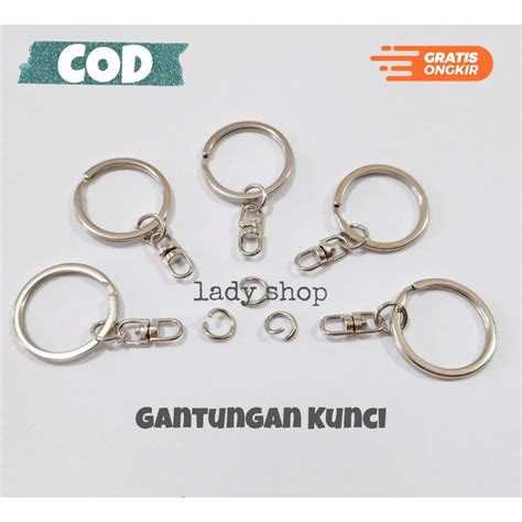 Jual Ring Gantungan Kunci Gepeng Pipih Tebal Model Putar Diameter