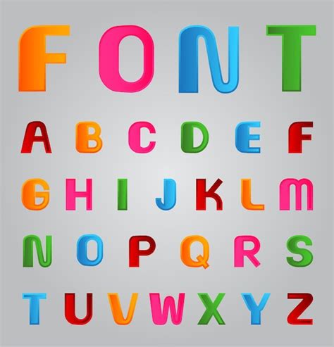 Premium Vector Modern Colorful Alphabet Set Font