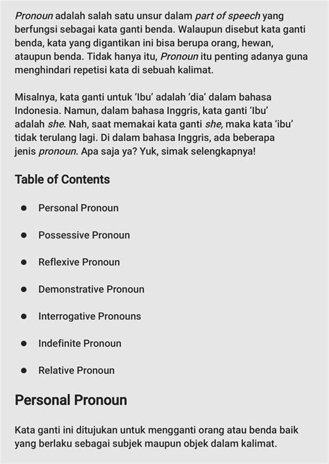 SOLUTION 7 Jenis Pronoun Dalam Bahasa Inggris Dan Contohnya 230723