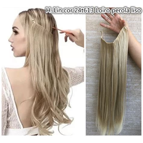 Aplique M Gico Cabelo Fio Invis Vel Tiara Cor T Loiro Perola