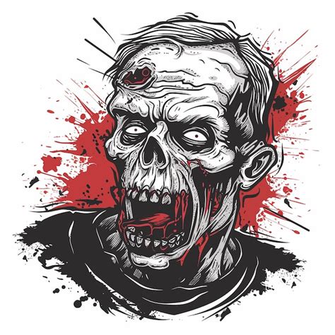 Ilustração de rosto de zumbi Vetor Premium