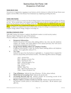 Fillable Online Instructions For Form Tax Navajo Nsn Gov Fax