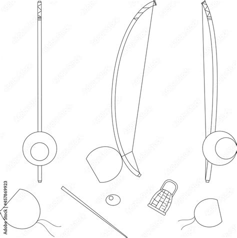 Capoeira Instrument Berimbau Set Afro Brasil Capoeira Music Vector