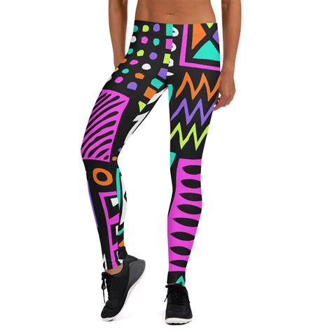 Colorful Shapes Leggings Shapes Pattern Hand Sewn | Etsy