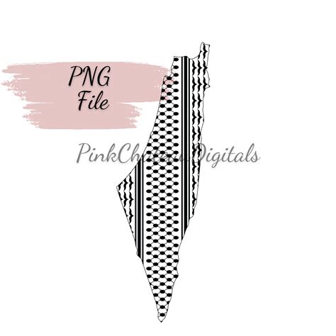 Keffiyeh In Shape Of Palestine Map Outline Digital File Art Etsy Uk