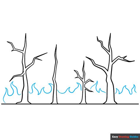 How to Draw a Forest Fire - Really Easy Drawing Tutorial