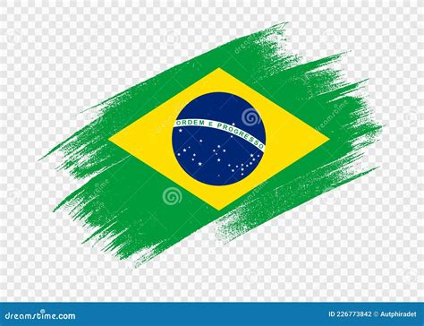 Bandeira Brasileira Com Tinta De Pincel Texturizada Isolada Em Png Ou Símbolo De Fundo