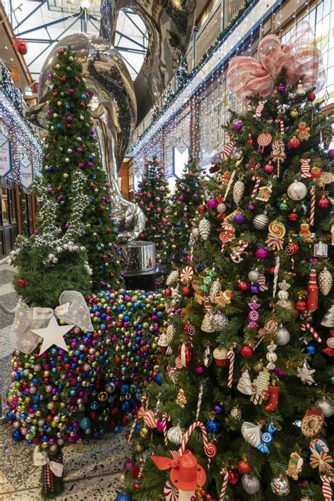 Beautiful Christmas Tree Decorations In An Arcade In Brisbane Australia Editorial Photo Image