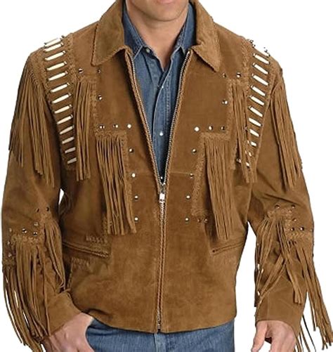 Classyak Western Cowboy Lederjacke F R Herren Mit Fransen Gr X Large