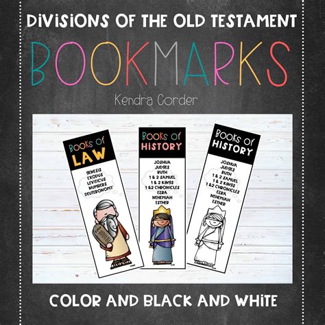 Divisions Of The Old Testament Books Of The Bible Bookmarks Teach Me