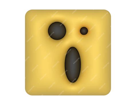 Premium Vector | 3D Square type SCREAM emoji