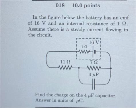 Solved In The Figure Below The Battery Has An Emf Of