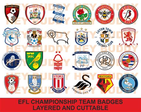 English Championship League Logo Collection SVG PNG Pdf Eps. | Etsy