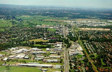 Aerial Photograph Looking South Along The Railway Line And Gympie Road