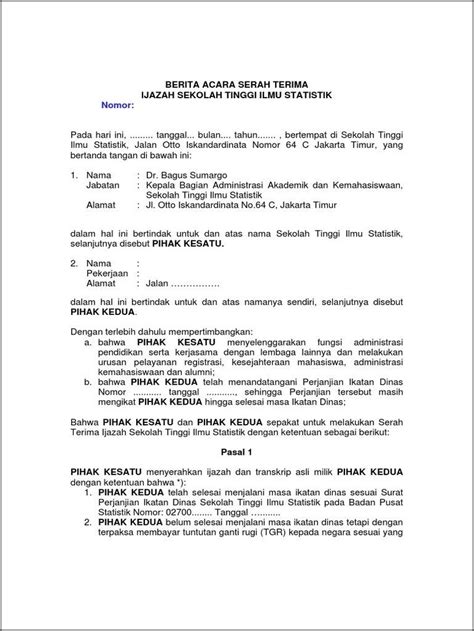 Detail Contoh Surat Serah Terima Pekerjaan Yang Sudah Selesai Koleksi