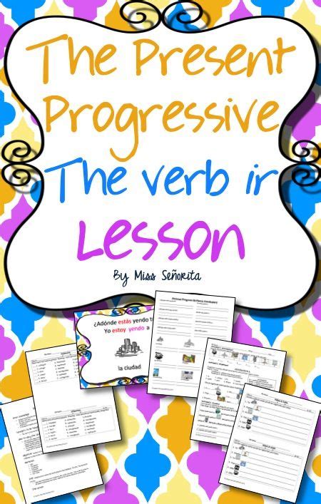 Spanish Present Progressive Ir Lesson Writing Activities Lesson