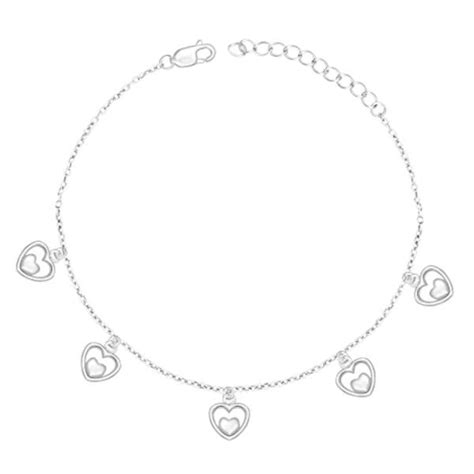 GIVA Sterling Silver Tiny Heart Charm Bracelet For Women JioMart