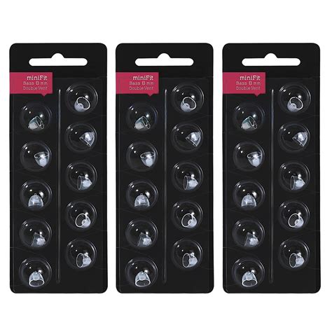 Oticon Hearing Aid Domes 8mm Double Vent Bass Universal Fit 3 Pack