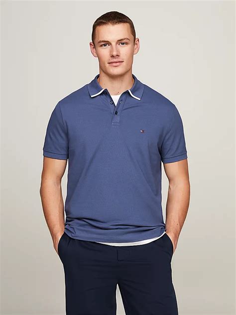 Hilfiger Monotype Tipped Regular Fit Polo Blue Tommy Hilfiger