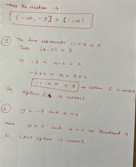 Solved 1 2 3 4 5 6 Determine The Quadrant S In Which X Y Is