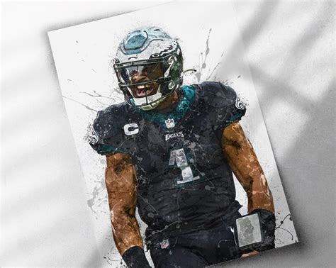 Jalen Hurts Poster Philadelphia Eagles Canvas Print Sports Art Print