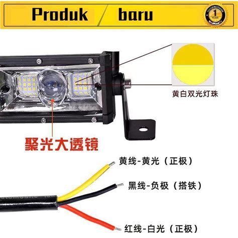 Spotlight Jalur Kereta LED Tiga Baris Lampu Pemancar 24V Gerabak